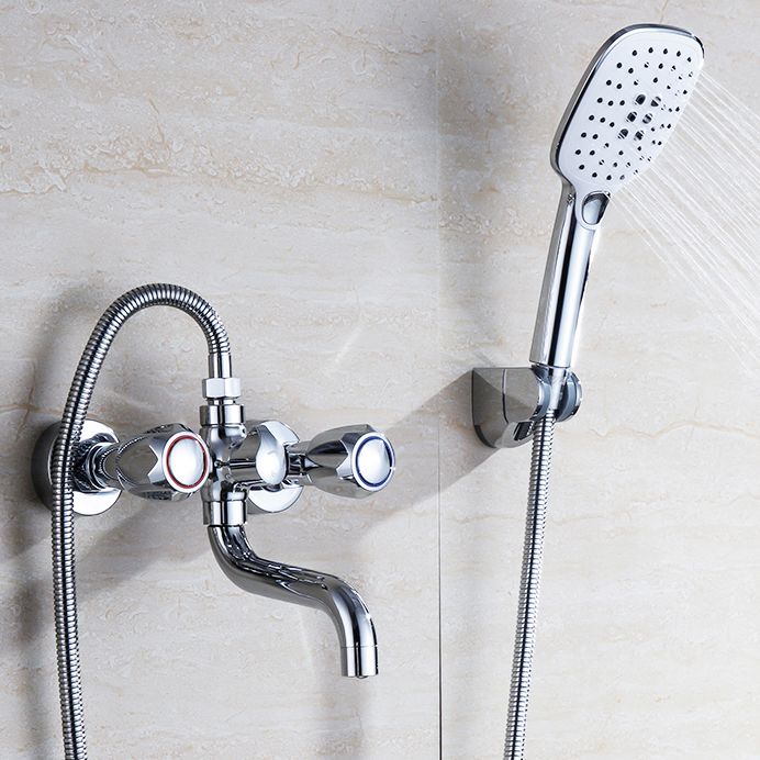 BowLift | Chrome Bathroom Faucet Trim Wall-mounted Swing Faucet with Hand Shower