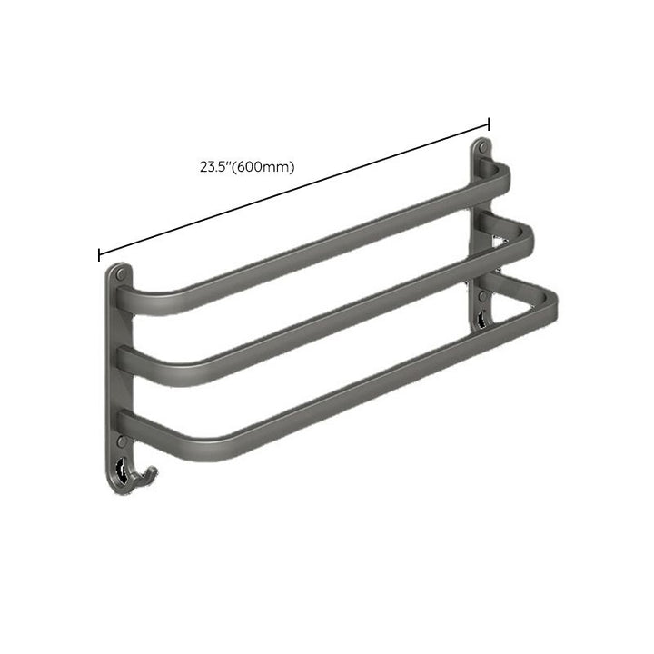 BowLift | 2-piece modern bathroom accessory set made of aluminum matte gray towel bar
