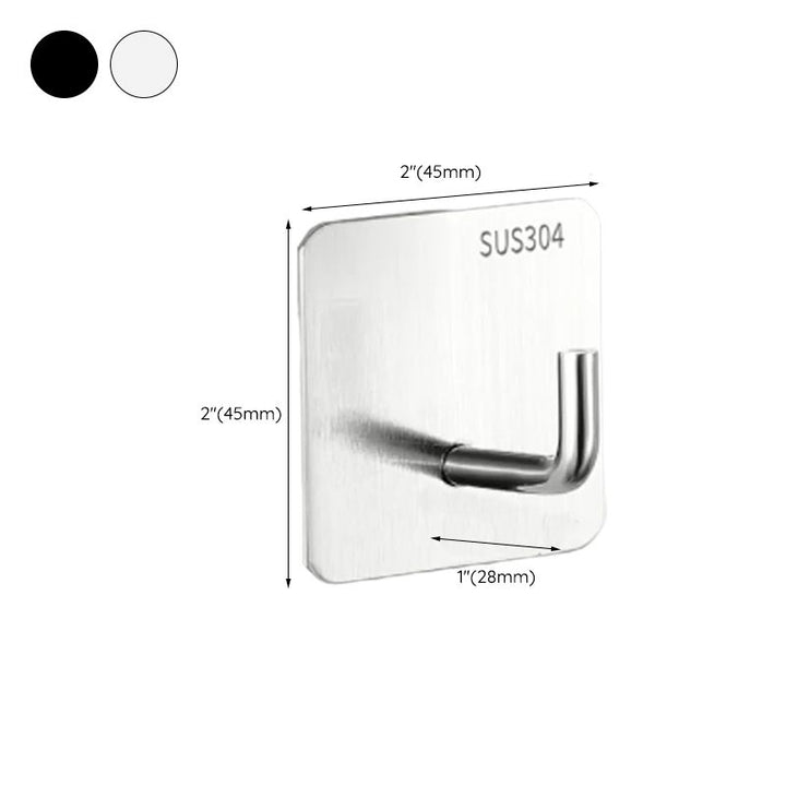 BowLift | Modern Bathroom Hardware Set in Stainless Steel Brushed Chrome Towel Bar/Ring & Bathrobe Hook
