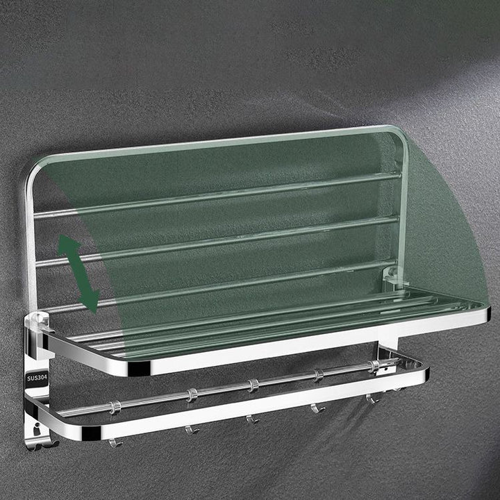 BowLift | Modern Bathroom Accessory Set Made of Chrome-Plated Stainless Steel with Bathrobe Hook/Towel Bar