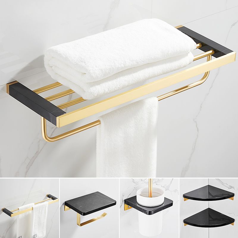 BowLift | Metal and Marble Bathroom Minimalist Accessory as a Single Piece or in a Set in Gold