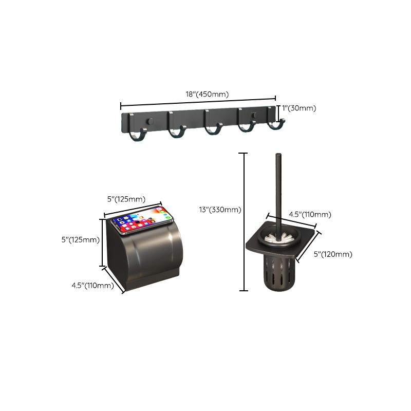 BowLift | Modern Bathroom Hardware Set Matte Black Metal Bathroom Accessory Kit