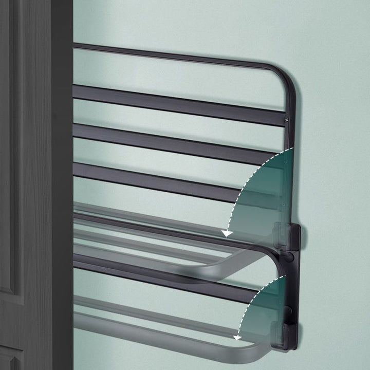 BowLift | Modern Bathroom Accessory Set Matte Black/Grey Bathroom Shelf/Towel Holder & Paper Holder