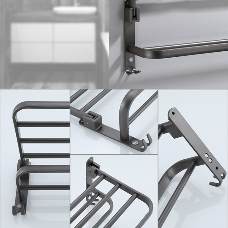 BowLift | Modern Bathroom Fixture Set Towel Bar Gray Bathroom Shelf Bathroom Set