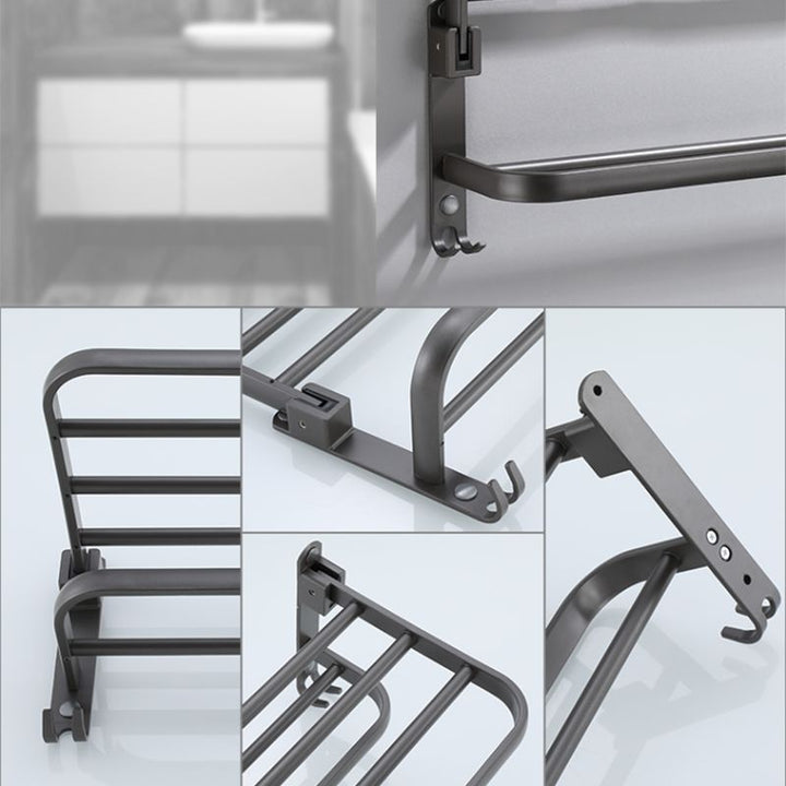BowLift | Modern Bathroom Fixture Set Towel Bar Gray Bathroom Shelf Bathroom Set