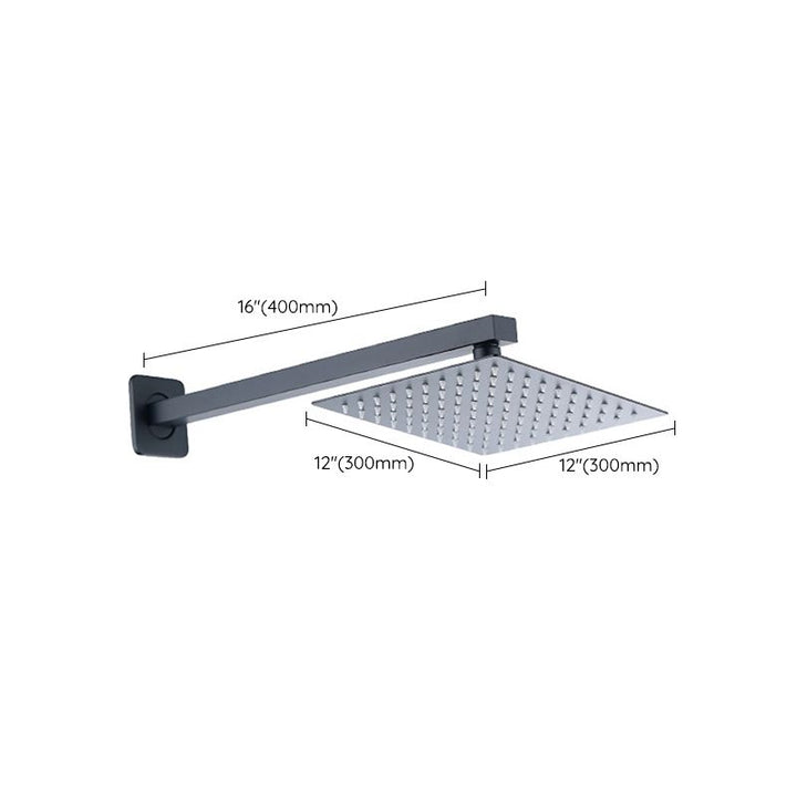 BowLift | Black Square Fest Shower Head Modern Style Wall Mounted Shower Head