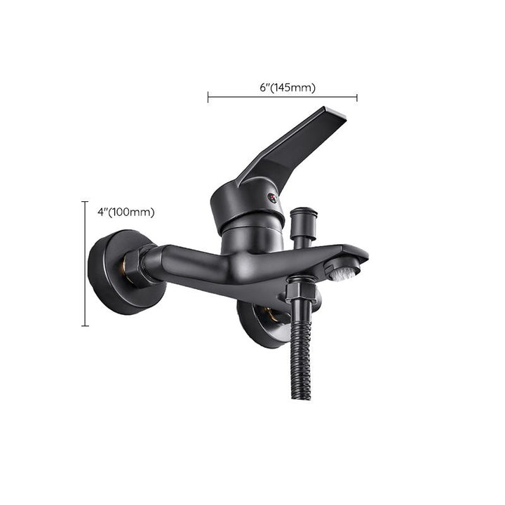 BowLift | Wall-mounted fixed bathtub faucet lever handle with hand shower