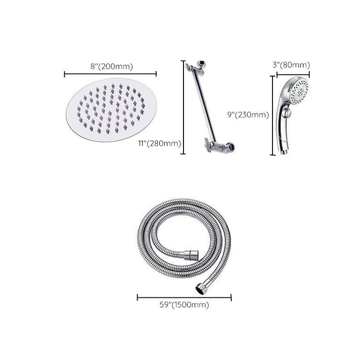 BowLift | Stainless Steel 8 Inch Shower Set 5 Sprays Handheld Shower Head Shower Arm