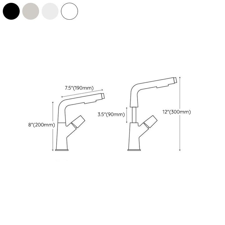 BowLift | Brass Contemporary Sink Faucet Pull-Out Round Bathroom Faucet