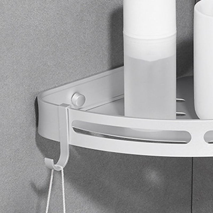 BowLift | Modern Aluminum Bathroom Accessory Set Black/ Silver Bathroom Shelf