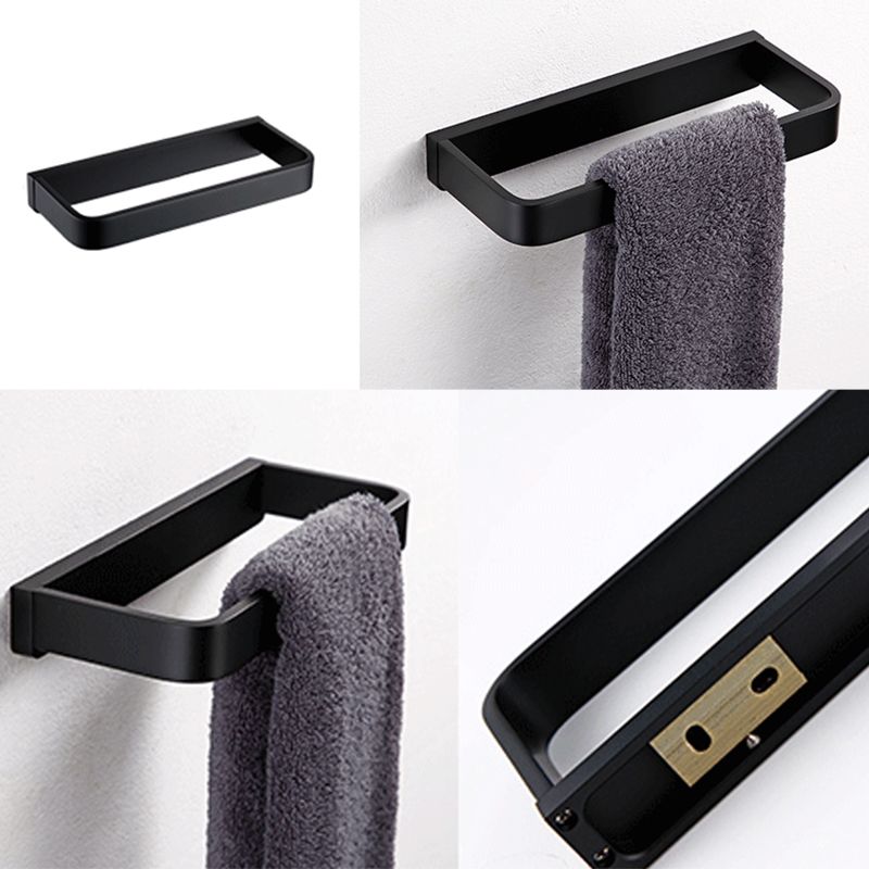 BowLift | Black Bathroom Accessories Hardware Set with Towel Bar and Bathroom Shelf