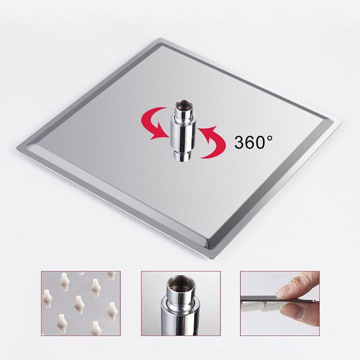 BowLift | Contemporary Shower Combination Dual Shower Head Ceiling Mounted Metal Square Shower Head