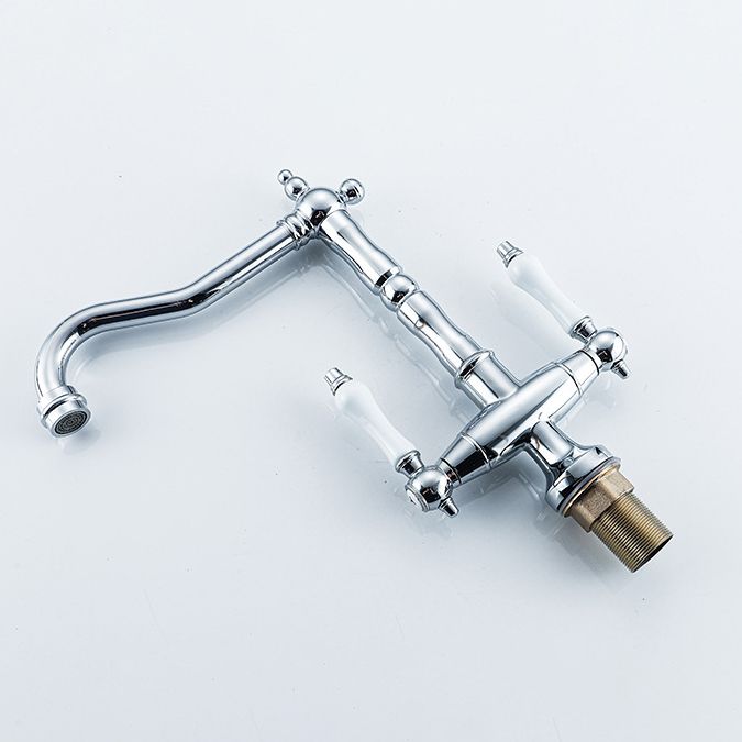 BowLift | Traditional Kitchen Bar Faucet Double Handle High Arc No Sensor Bar Faucet
