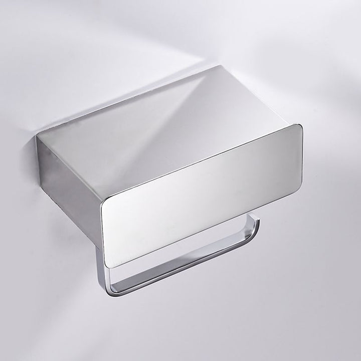 BowLift | 2-piece Stainless Steel Classic Bathroom Accessory Set Black & Chrome Paper Holder