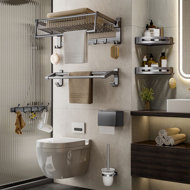 BowLift | Modern Gray Bathroom Set Paper Holder Bathroom Shelf Bathroom Hardware Set