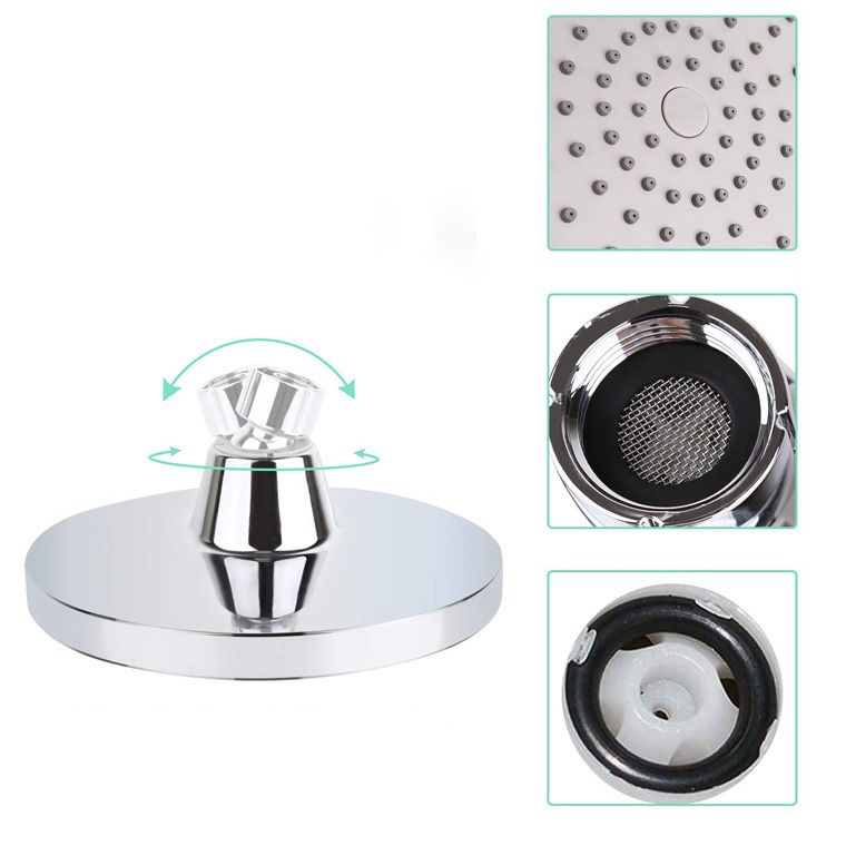 BowLift | Round Fest Shower Head Silver Single Jet Wall Mounted Shower Head