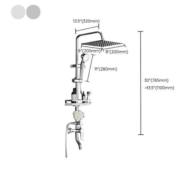 BowLift | Wall-mounted Rectangular Shower System Stain-resistant Copper Modern Shower System