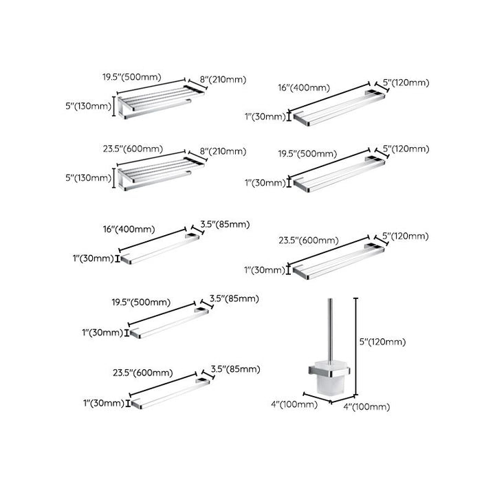 BowLift | 5-piece Bathroom Accessory Set Modern Polished Chrome Bathroom Set