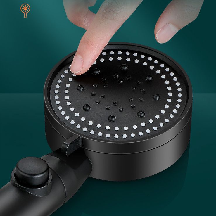 BowLift | Classic Shower Head Adjustable Spray Pattern Round Shower Head in Black