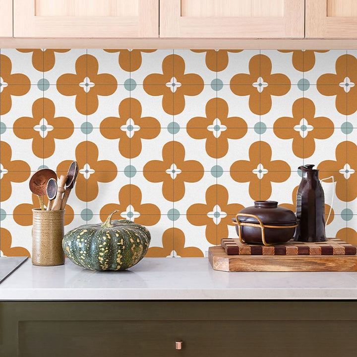 BowLift | Square Inner Layer Vinyl Flooring Floral Pattern Peel and Stick Waterproof Vinyl Flooring