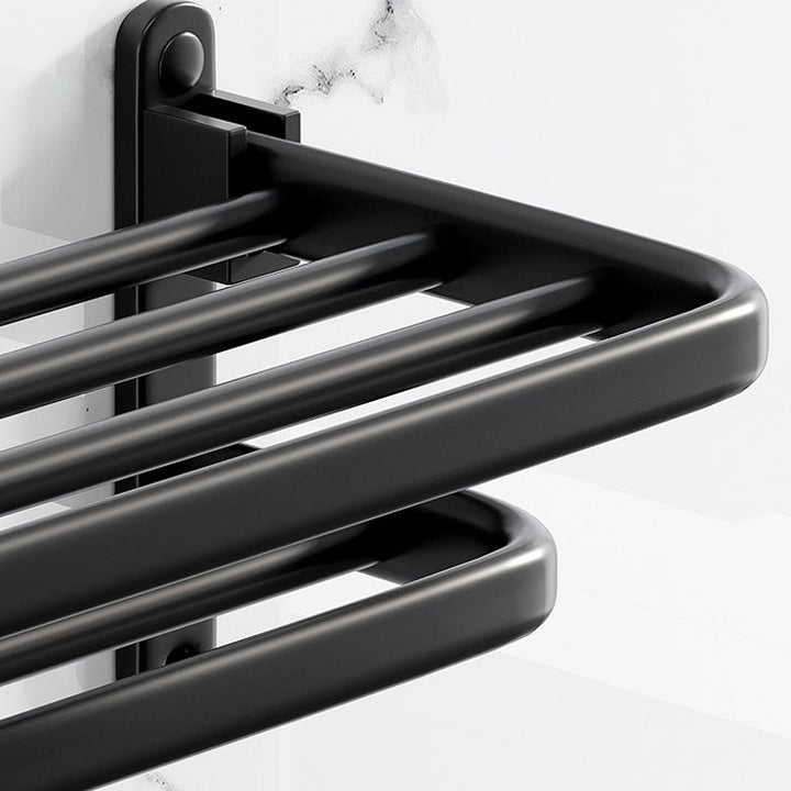 BowLift | Modern Aluminum Bathroom Accessory Set Matte Black Bathroom Shelf/Towel Holder/Paper Holder