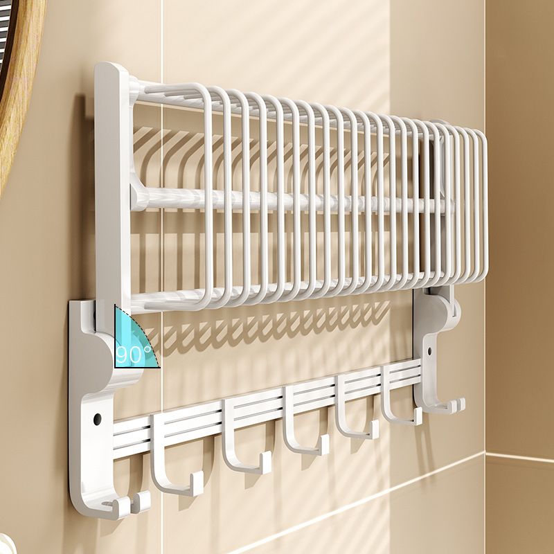 BowLift | Modern style bathroom accessory set with bathroom shelf/towel rack/toilet brush in white