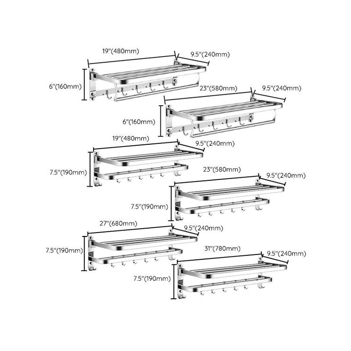 BowLift | Modern Bathroom Accessories Hardware Set Silver Bathroom Hardware