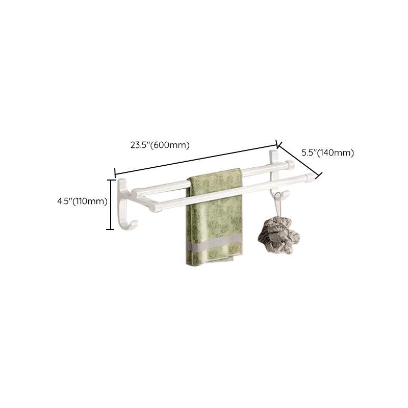 BowLift | Contemporary Bathroom Hardware Set in White with Bath Shelf/Towel Holder/Paper Holder