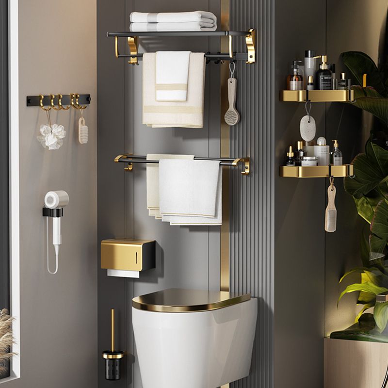 BowLift | Contemporary stainless steel bathroom accessories as a single piece or in a set in black and gold