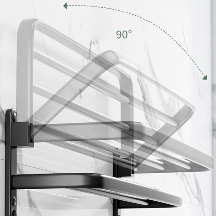 BowLift | Modern Aluminum Bathroom Accessory Set Matte Black Bathroom Shelf/Towel Holder/Paper Holder