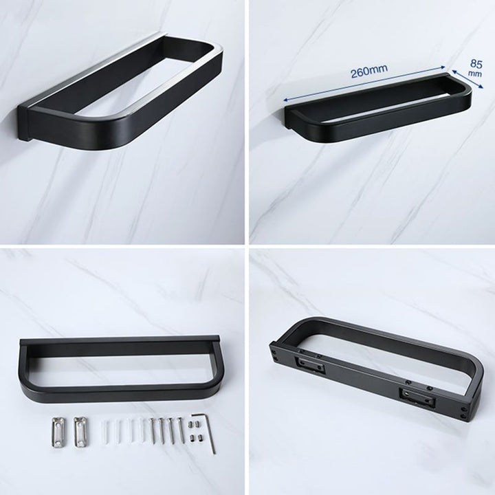 BowLift | Modern Bathroom Hardware Set Bathroom Shelf Towel Bar Black Bathroom Hardware Set
