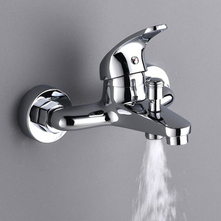 BowLift | Modern Silver Bathtub Spout Single-Hole and Two-Hole Installation Faucet