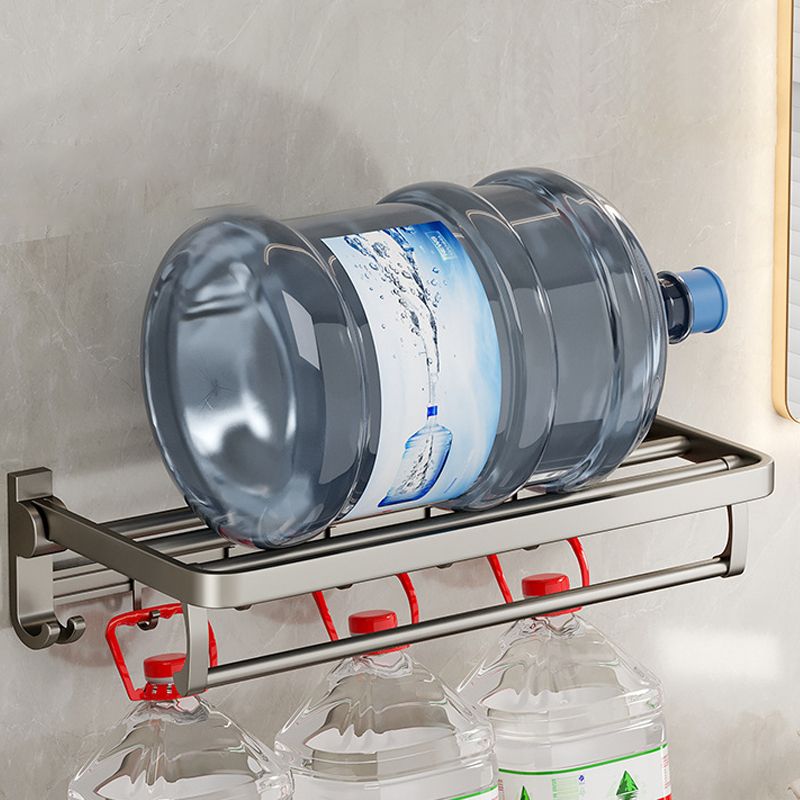 BowLift | Modern Bathroom Accessories Set in Gray with Bathroom Shelf/Towel Holder/Robe Hooks & Paper Holder