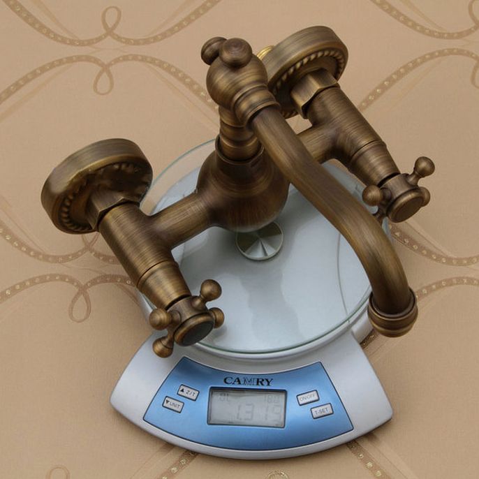 BowLift | Traditional Wall-Mounted Copper Clawfoot Bathtub Faucet Trim Low Arc Clawfoot Bathtub Faucet