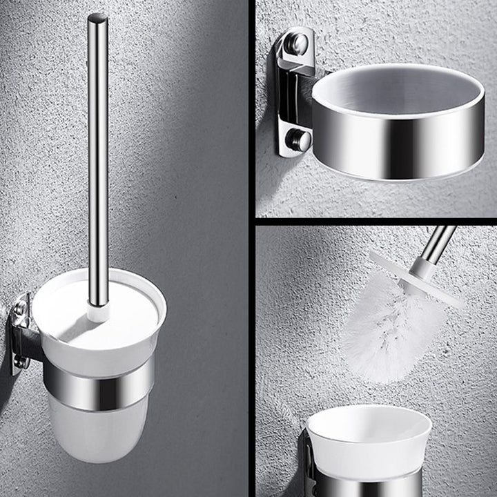 BowLift | Modern Stainless Steel Bathroom Shelf Paper Holder Bathroom Accessory Set