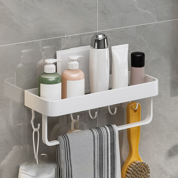 BowLift | Contemporary Bathroom Accessory Set Metal Bath Shelf in White