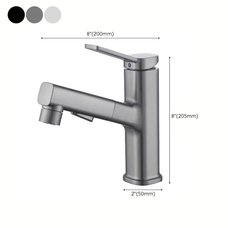 BowLift | Modern bathroom sink faucet with brass lever handles and swivel spout