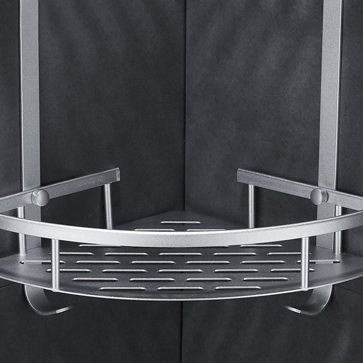 BowLift | Silver Modern Bathroom Accessory Set with Bath Shelf/Towel Rack & Bathrobe Hook