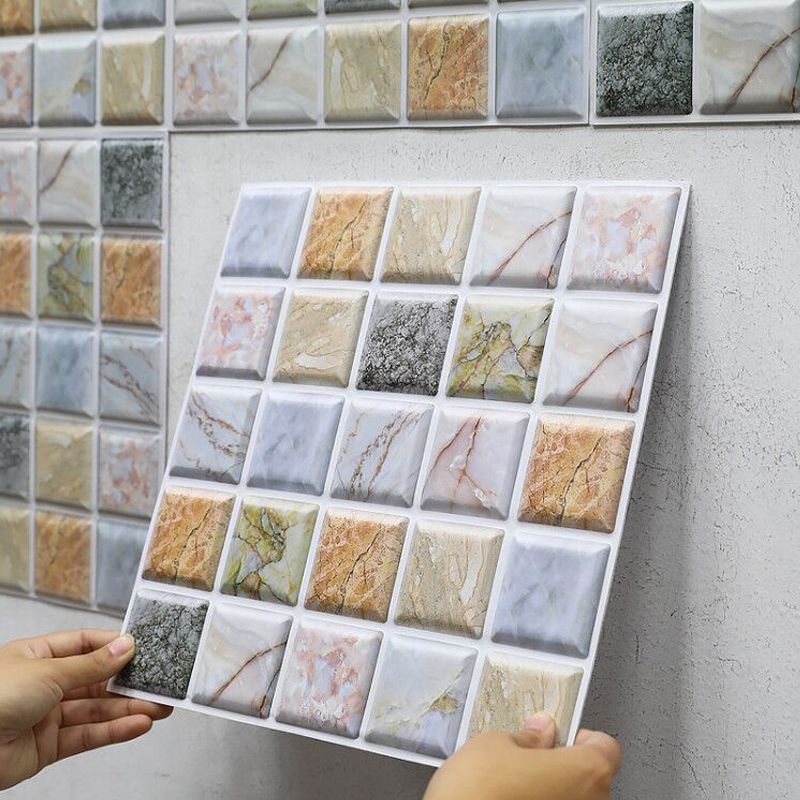 BowLift | Square Peel and Stick Tile Mosaic Waterproof PVC Peel & Stick Tile for Shower 5-Pack