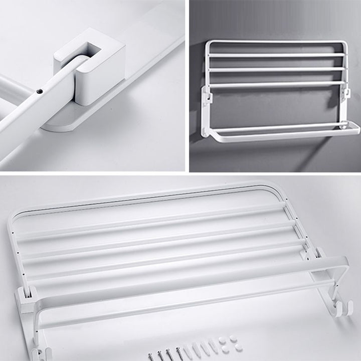 BowLift | White Bathroom Accessories Hardware Set Modern Bathroom Accessories Set, Towel Rack