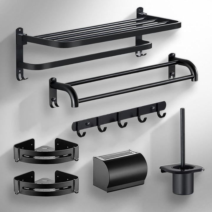 BowLift | Modern Bathroom Accessories Black Paper Holder Bathroom Shelf Bathroom Accessory Set
