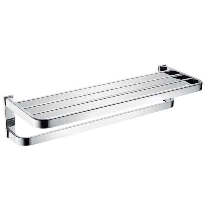 BowLift | Polished Chrome Modern Bathroom Accessory Set made of Stainless Steel Towel Holder/Soap Dish