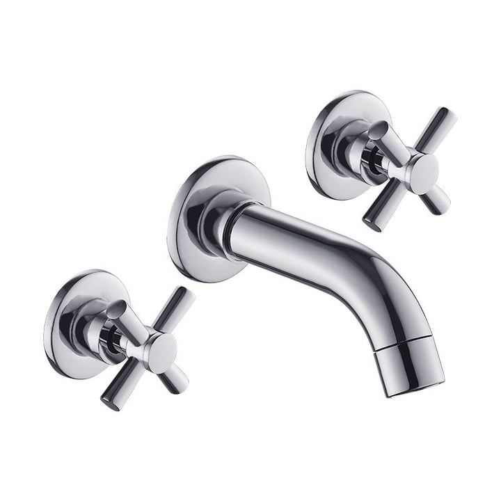 BowLift | Modern bathroom faucet wall-mounted cross handles low arc faucet