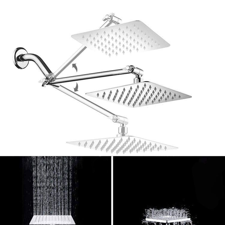 BowLift | Contemporary Double Handle Shower Head High Arc Shower Head Combination in Chrome