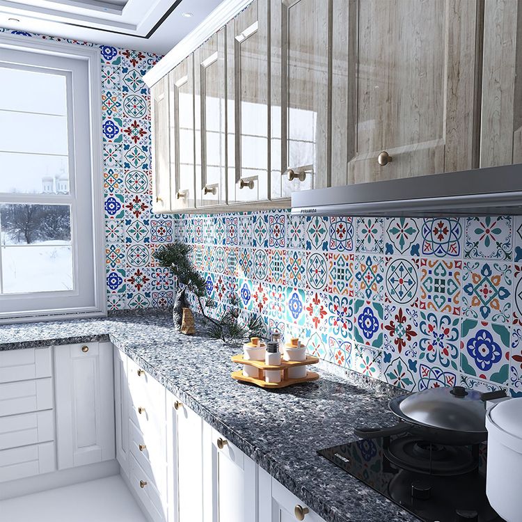 BowLift | Square Print Plastic Peel & Stick Tile Field Tile for Backsplash