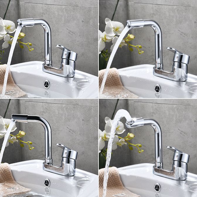 BowLift | Chrome Round Washbasin Faucet with Swivel Spout for the Bathroom