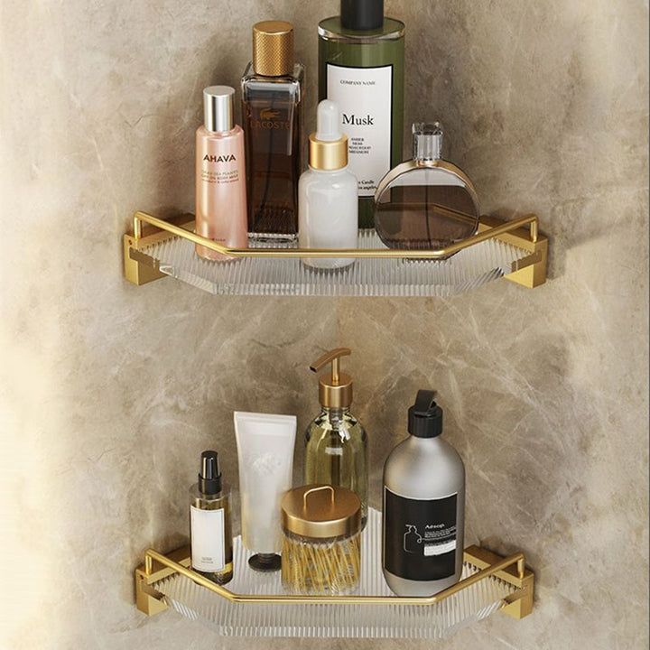 BowLift | Modern Bathroom Accessory Set made of Gold Metal and Acrylic Bath Accessory Set