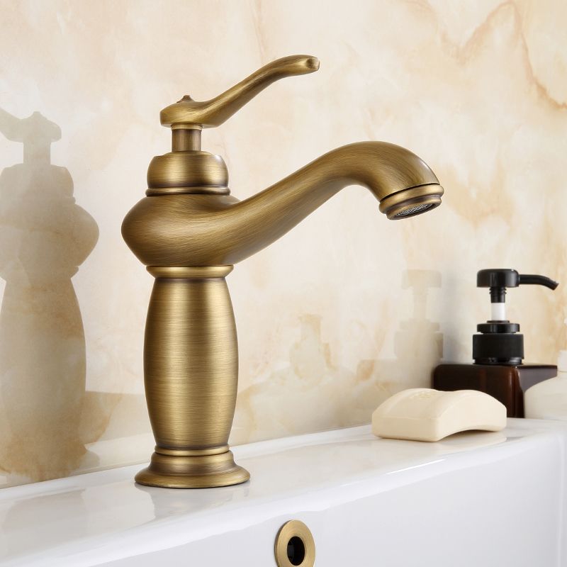 BowLift | Brass Bathroom Vessel Sink Faucet Single Handle Round Basin Faucet with Water Hose