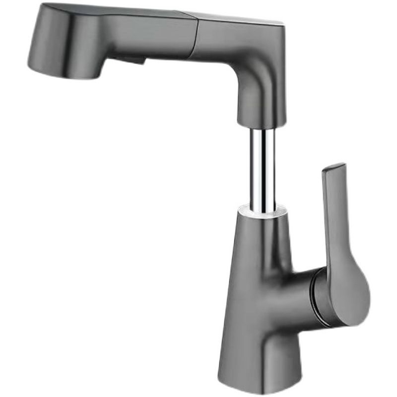 BowLift | Modern centerset faucet with single lever handle for countertop sink bathroom fixture