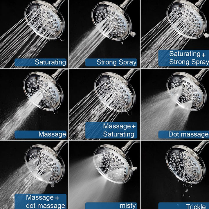 BowLift | Contemporary Shower Combination Adjustable Shower Head Chrome Ceiling Mounted Round Shower Head